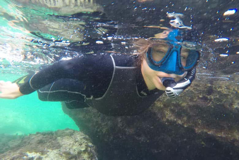 Fazendo snorkel em Malta