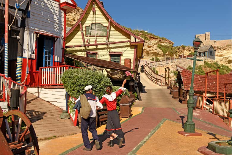 Desfrutando da animação da Popeye Village
