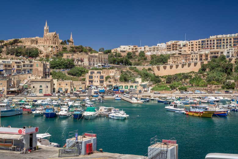 Porto de Mgarr Port, no sul de Gozo